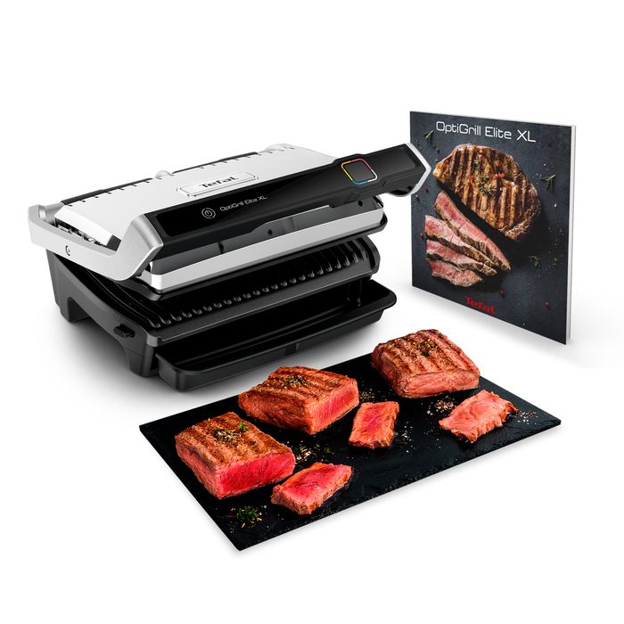 TEFAL GC760D12 OptiGrill Elite XL, Grill Electrique, Cuisson automatique, Intuitif, 16 programmes, Aliments congelés, Viande marquée