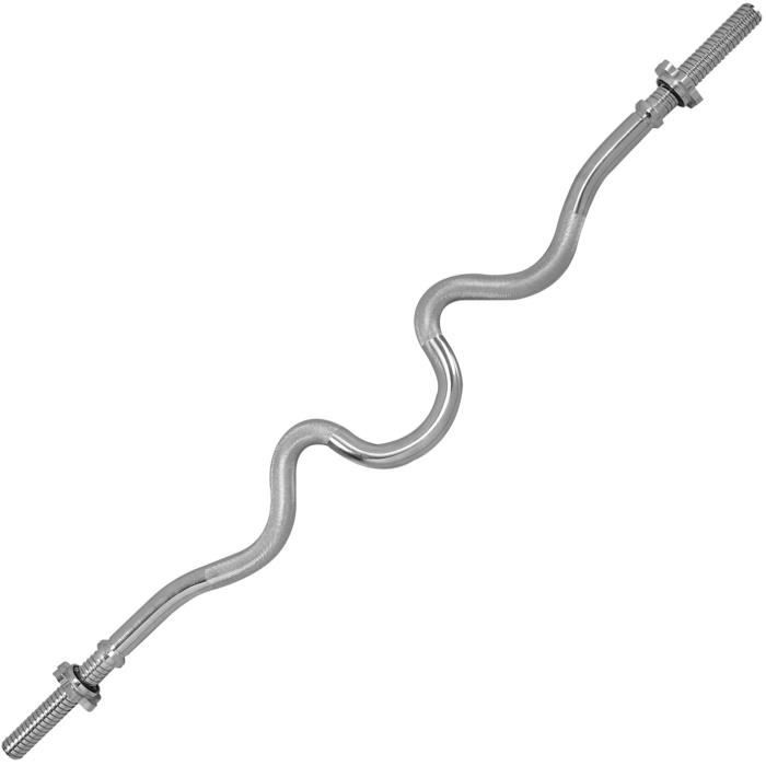 TUNTURI Barre de Curl filetée curlbar extra courbe chrome