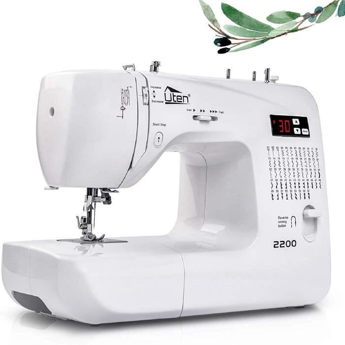 Machine à Coudre - Uten - 2200 - avec 60 Points de Couture,LED Écran Multifonctions,Enfile-Aiguille Automatique