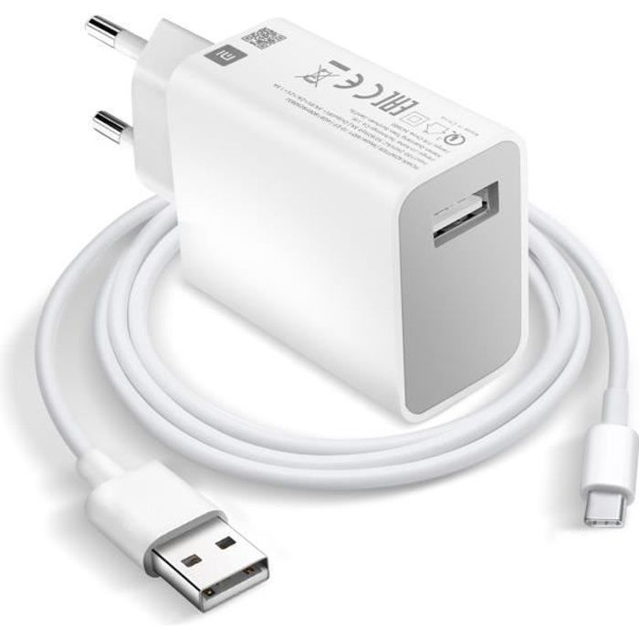 Chargeur secteur USB 27W MDY-10-EL avec Câble USB-C 5A Xiaomi Blanc