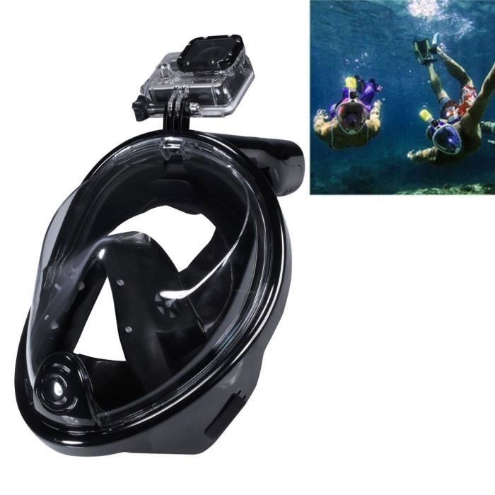Masque de Plongée Étanche avec fixation universelle GoPro ou Caméra Sport Noir
