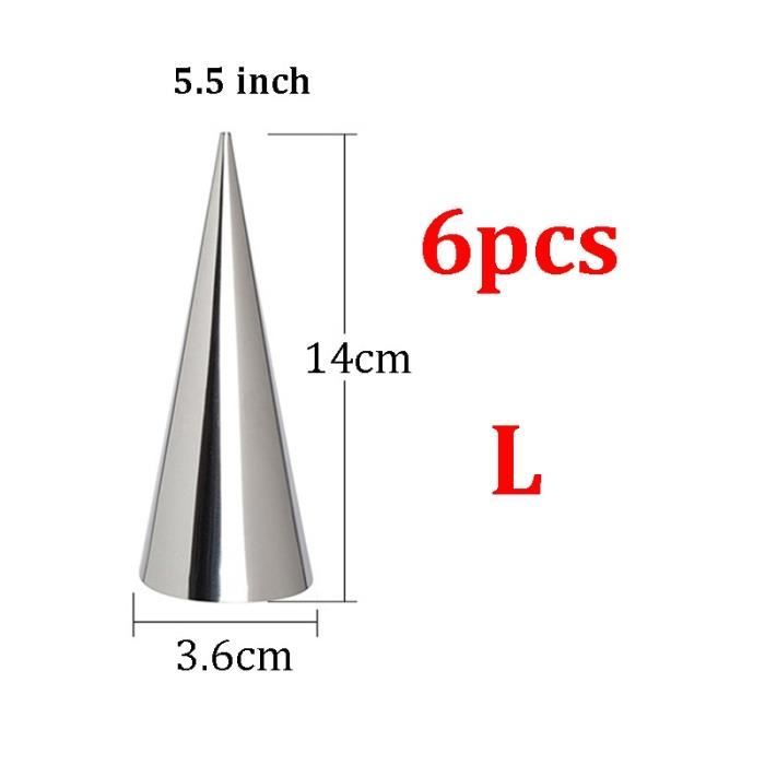 6pcs L Conical -6-12-24 pièces Tubes Coniques Crème Moules Moules À Pain En Acier Inoxydable Croissants Cône Corne Spirale Rouleau P