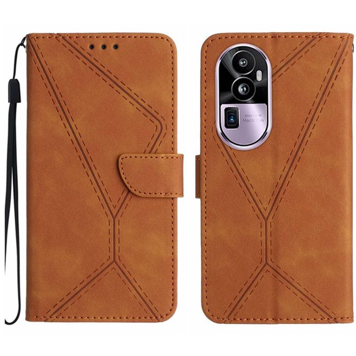 Pour Oppo Reno10 5G (6.7) Housse de protection antichoc antidérapante avec support - Marron
