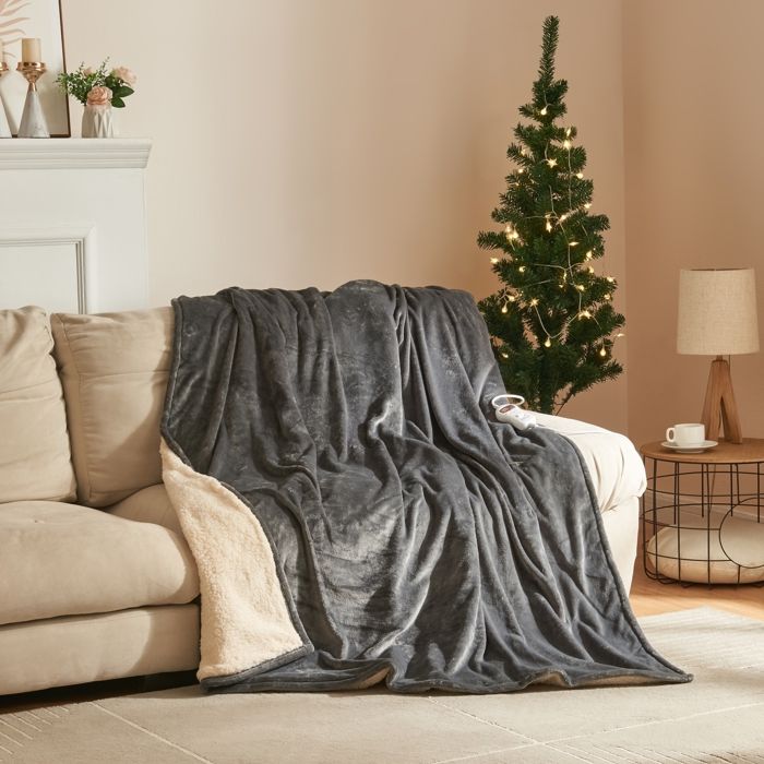 Couverture chauffante électrique Archi 120W 200 x 150 cm gris foncé