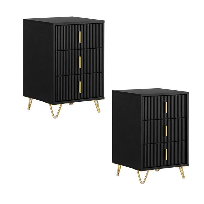 SoBuy Lot de 2 Table de Chevet étroite avec 3 tiroirs 63 cm Hauteur Ergonomique & 33 kg Charge Table de Nuit Noir 40x40x63cm SoBuy Lot de 2 Table de Chevet étroite avec 3 tiroirs 63 cm Hauteur Ergonomique & 33 kg Charge Table de Nuit Noir 40x40x63cm