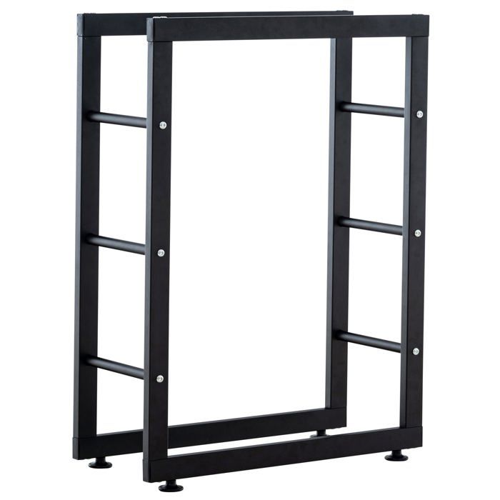 Range bûches etagere support bois de cheminee 25x100x125 cm metal mat noir DEC10027 Range bûches etagere support bois de cheminee 25x100x125 cm metal mat noir DEC10027