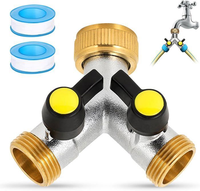 Adaptateur Séparateur De Robinet 2 Voies - Inverseur Avec Rondelles - ABS - Neuf