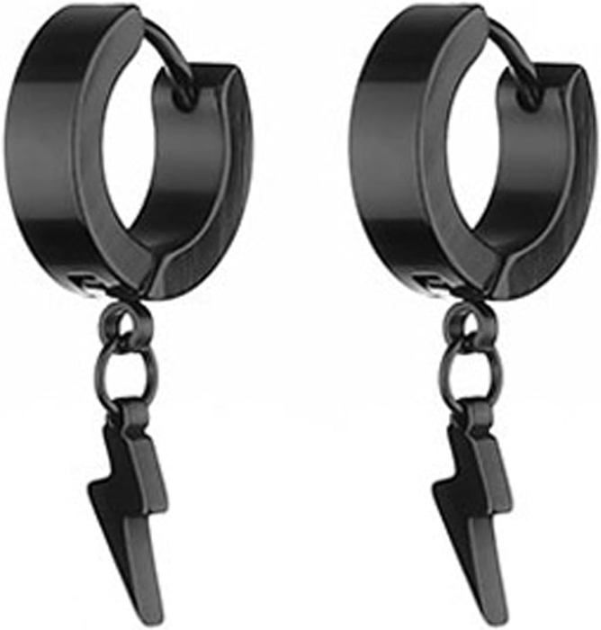 Boucle D'oreille Homme Acier Rainurée Anneau Boucle D'oreille Charnière - Créoles - Homme Femme - Satinées Boucle Oreille Homme