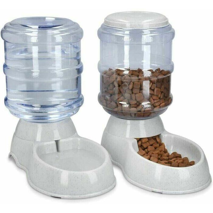 Distributeur de Nourriture et dEau - YYV - 3.8L - Pour Chat Chien et Lapin - Couleurs Multiples - Plastique
