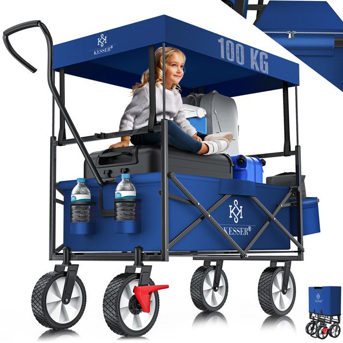 KESSER® Chariot de courses pliable, d'une capacité de 56 litres et d'une capacité de KESSER® Chariot de courses pliable, d'une capacité de 56 litres et d'une capacité de