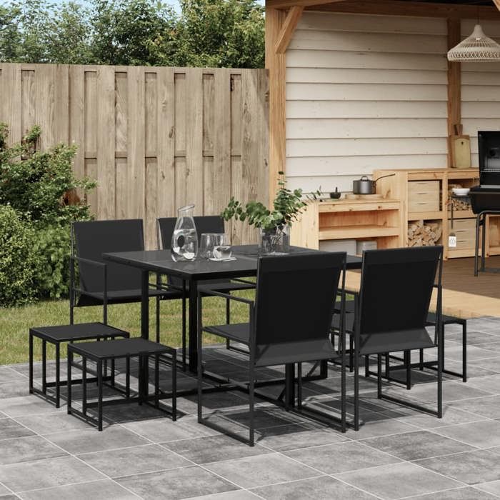 vidaXL Ensemble 9 pcs Textilène - vue 2