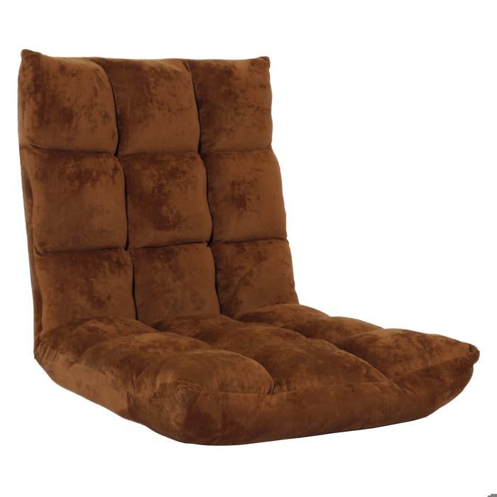 Chaise de sol coussin de sol dossier reglable sur 6 positions de relaxation cadre stable velours marron fonce 04_0006364 Chaise de sol coussin de sol dossier reglable sur 6 positions de relaxation cadre stable velours marron fonce 04_0006364