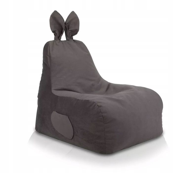 Pouf Poire Ecopuf BUNNY L Amore Plusz - Fauteuil Pouf dintérieur pour un enfant en forme de lapin - Gris