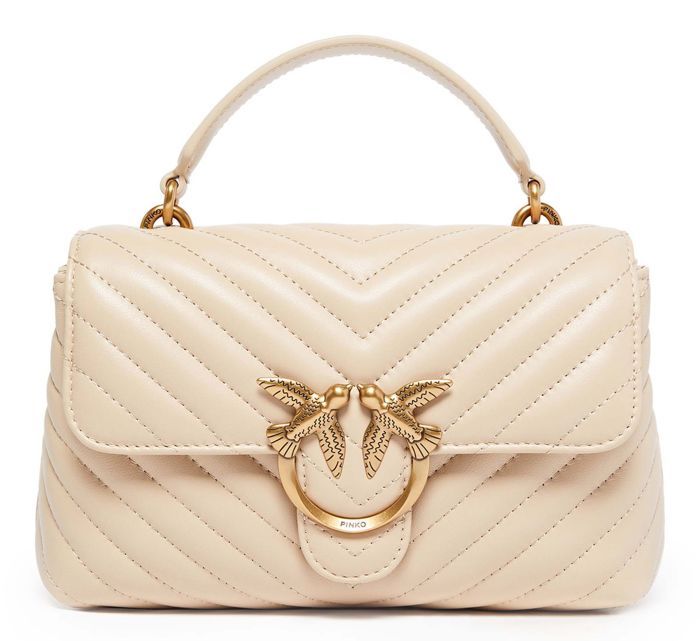 PINKO Sac à main beige pour femme Love Lady Puff Mini CL Sheep