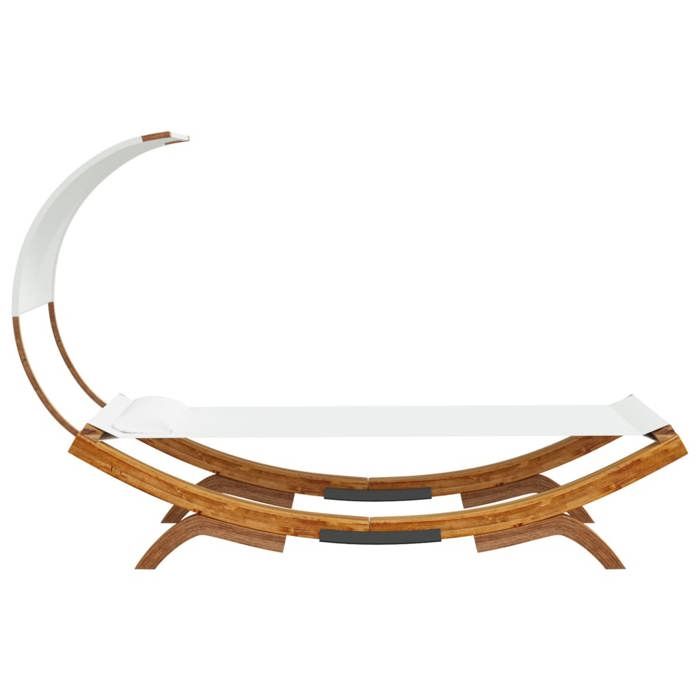 Lit repos Chaise longue/2 personnes - avec auvent 100x200x126 cm Bois courbé massif Crèmetop vente939980362
