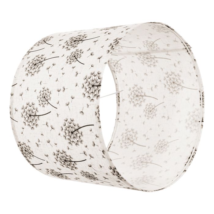 Abat-Jours Tambour - DUOKU - 33x33x25 cm - Lin et PVC - Motif Pissenlit - Multicolore