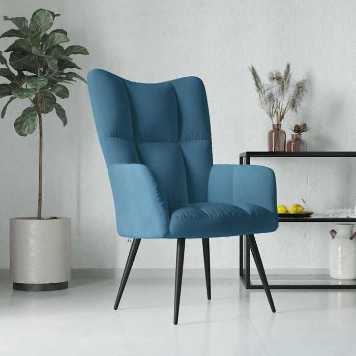 (Bleu)Chaise individuel relax contemporain - SIGNOR - Fauteuil de relaxation Bleu Velours 966455