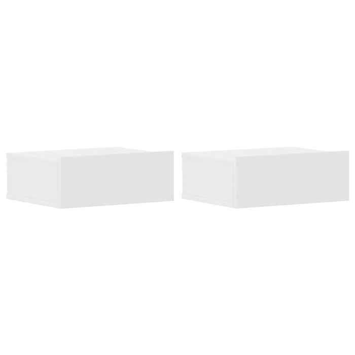 SOLDES dAutomneTables de chevet flottantes 2 pcs Meuble De Chambre - Commode Blanc bois d’ingénierie - HOMEFR7480