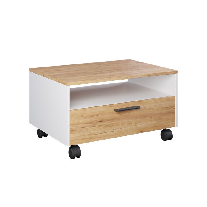 Table basse Bibo 70x52.4cm Blanc/Chêne de force doré Vicco 55398
