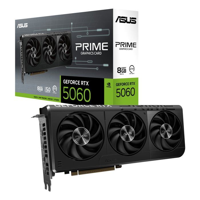 Carte Graphique - ASUS - Prime GeForce RTX 5060 - 8GB GDDR7 - PCIe 5.0 - HDMI - DisplayPort 2.1