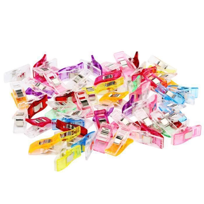 100PCS Clips à Coudre + 20PCS Craie De Tailleur + Règle