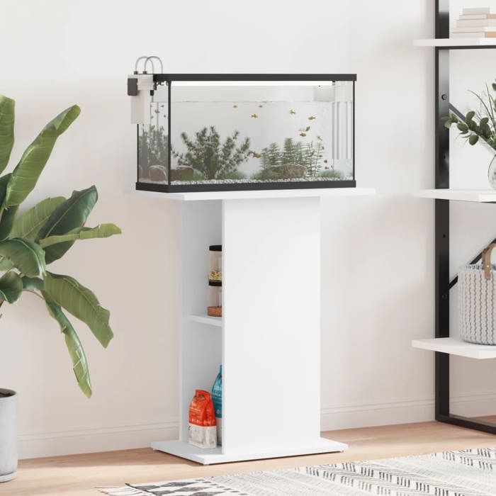 Support pour aquarium - vidaXL - Bois dingénierie - Blanc - 60 5x36x72 5 cm