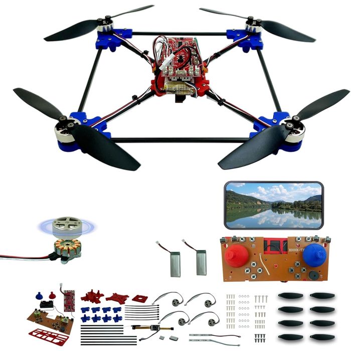 Drone - Kit DIY Quadrirotor - Moteur sans balais - Caméra intégrée - Autonomie 30 min