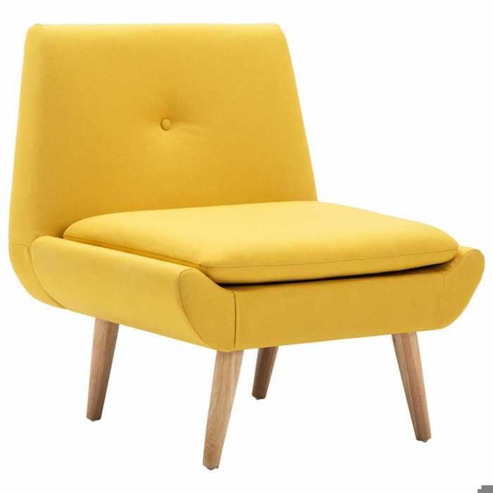 CHIC Fauteuil sans accoudoirs jaune tissu - 73x66x77 cm 465823 S11