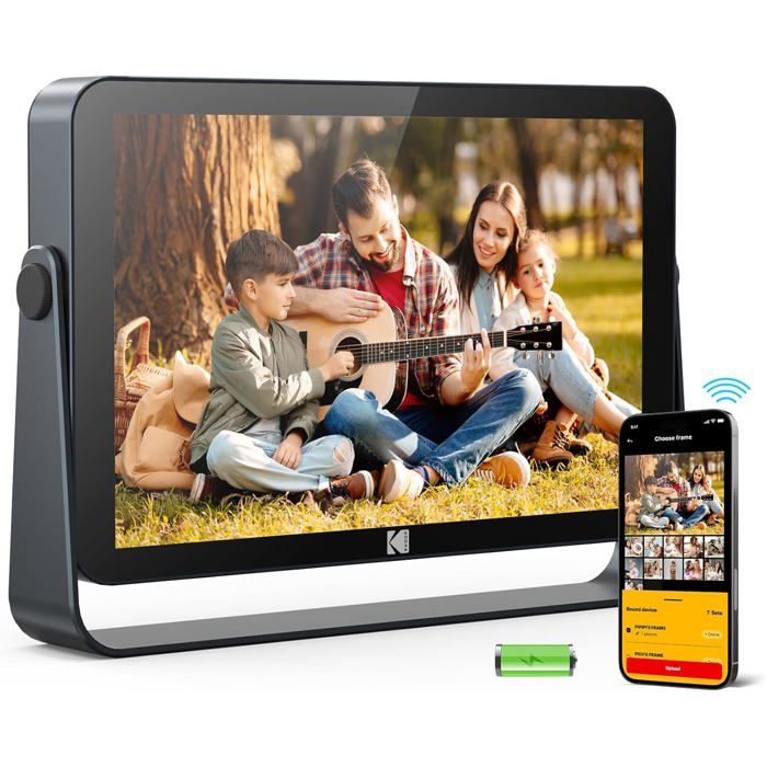 Cadre Photo Numérique WiFi 10.1" ARZOPA - Écran Tactile IPS HD, 32GB, Frameo App, Rotation Auto, Horloge & Météo
