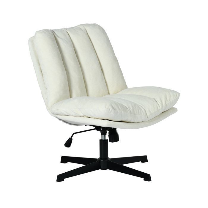 MEUBLES COSY Fauteuil de relaxation réglable et pivotant avec accoudoirs et assise épaisse en chenille beige - CONFOD
