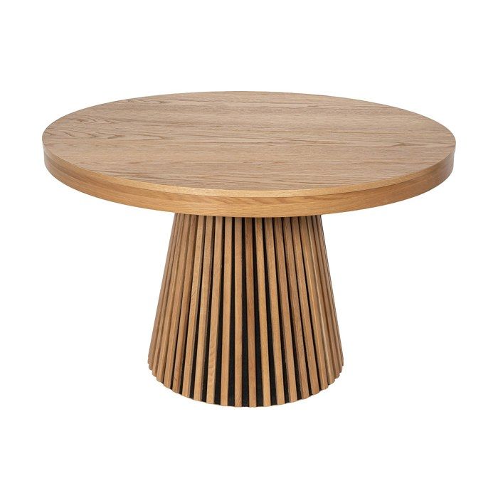 Table à manger extensible 4 à 6 personnes placage chêne - Naturel clair - CARMIZA Table à manger extensible 4 à 6 personnes placage chêne - Naturel clair - CARMIZA
