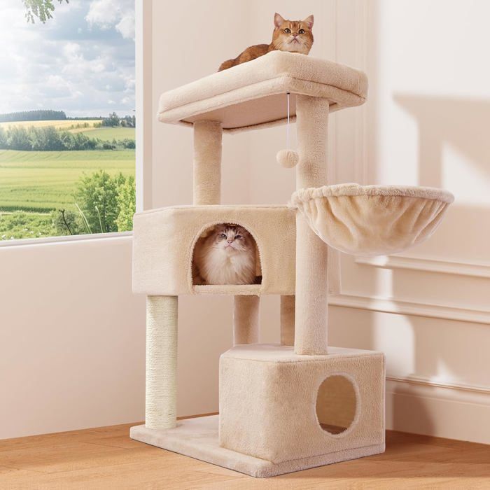 Comparer les prix de Arbre à chat - PAPECO - XXL 4 niveaux - 105 cm - Poteaux sisal - Condos & hamacs