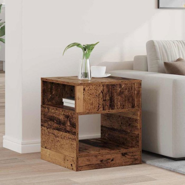 Table dappoint - VIDAXL - 40 5x40x45 cm - Bois dingénierie - Carré - Rangements spacieux