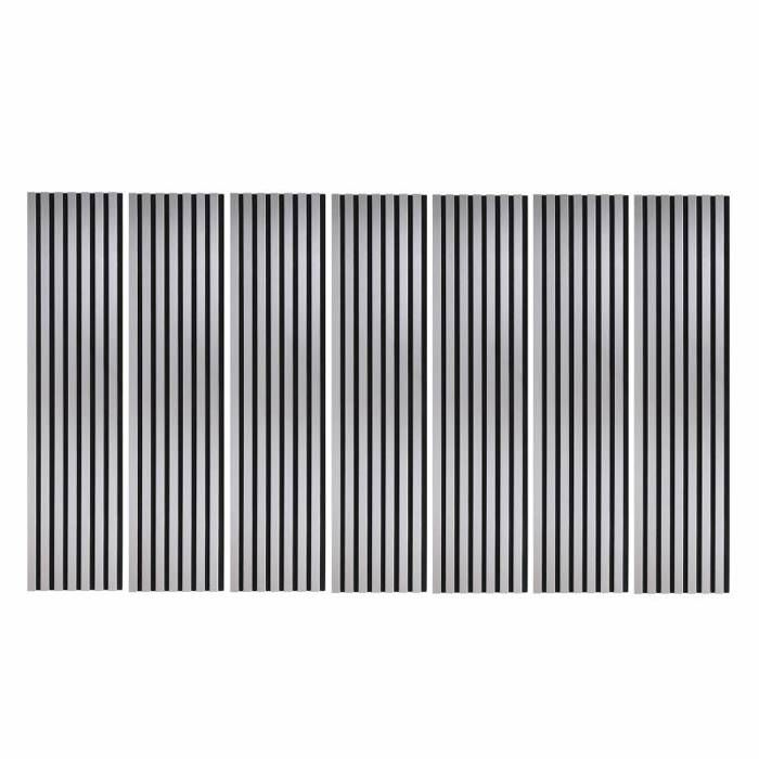 Lot de 7 panneaux muraux à tasseaux bois – DECOON – 120 x 30 x 1 9 cm – Pack tête de lit – Lamelles alu – Feutrine – 2 52 m²