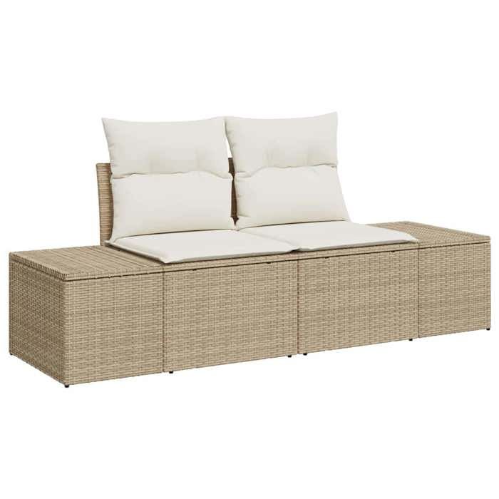 En PromotionCanapé de jardin - SHIELD Canapé dextérieur - Pour jardin - avec coussin Beige 184x62x69cm polyrotin 6418484