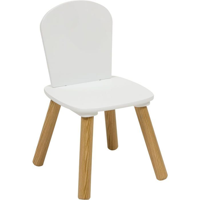 Atmosphera Chaise Enfant Alex Blanche Bois Clair Style Scandinave Arrondi 48x55x85 cm Atmosphera Chaise Enfant Alex Blanche Bois Clair Style Scandinave Arrondi 48x55x85 cm