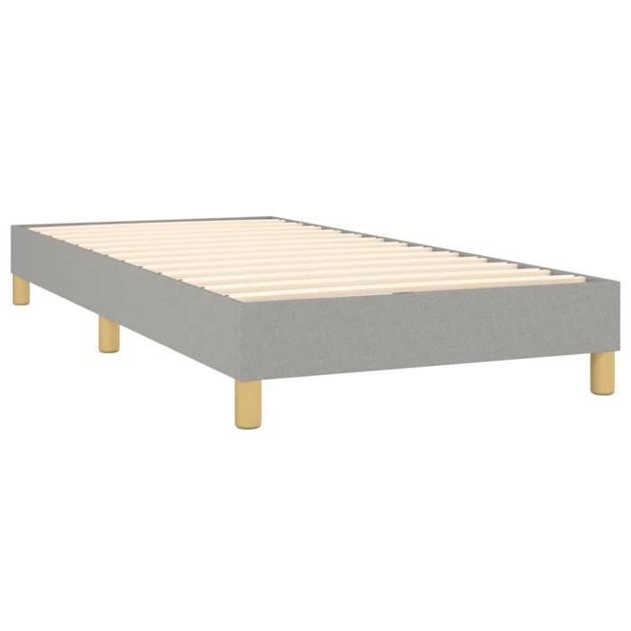 Lit Gris - BMK - Cadre de lit à lattes gris clair 100x200 cm tissu - Lit chambre&767926