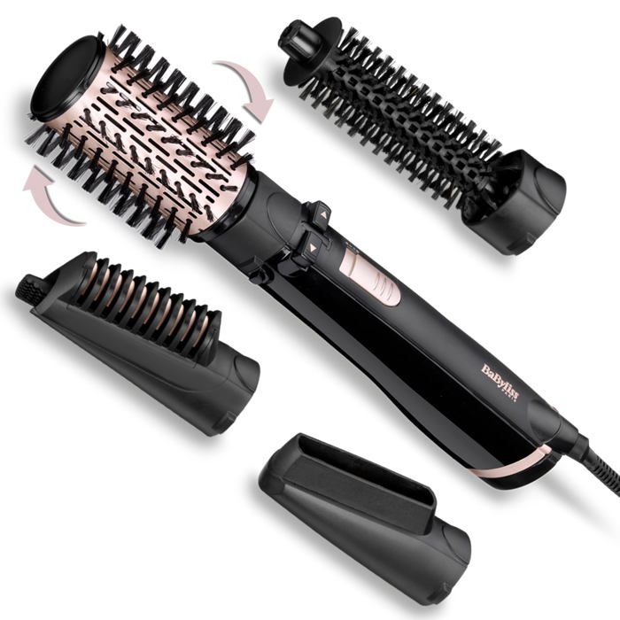 Brosse soufflante rotative Dry Straighten and Style - Pour sécher lisser et mettre en forme Fonction ionique Avec 4 accessoire