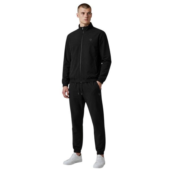 Bill Tornade Ensemble sportswear homme Bill Tornade – Veste zippée à col montant et pantalon coupe droite Tallil Noir Homme Bill Tornade Ensemble sportswear homme Bill Tornade – Veste zippée à col montant et pantalon coupe droite Tallil Noir Homme