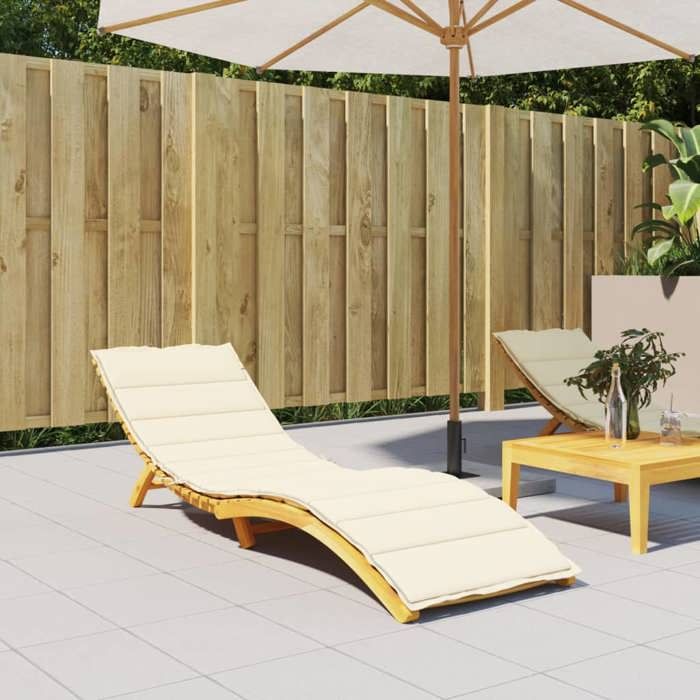 vidaXL Coussin de Chaise Longue Crème en Tissu Oxford avec Rembourrage Mousse