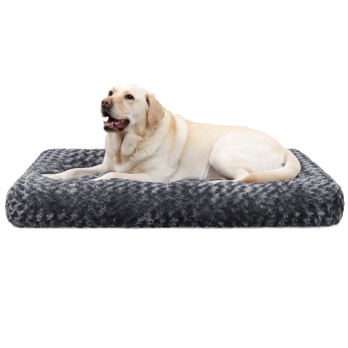 Panier Chien Grande Taille 90x60cm Coussin Lavable Velours Moelleux Fond Antidérapant Matelas Lit Confort pour Grand Chien