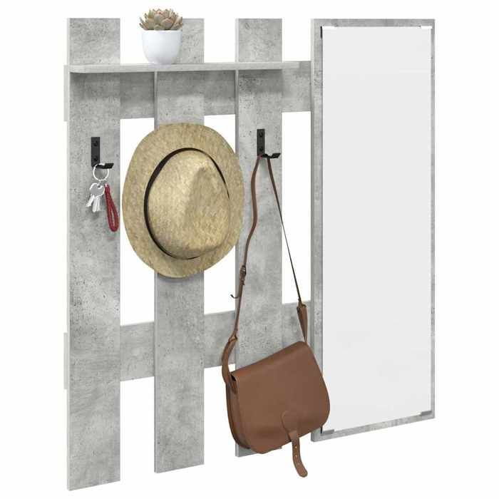 Porte-manteau mural - Meuble mural - Montage mural Gris Béton 100 x 10 x 100 cm EE2726