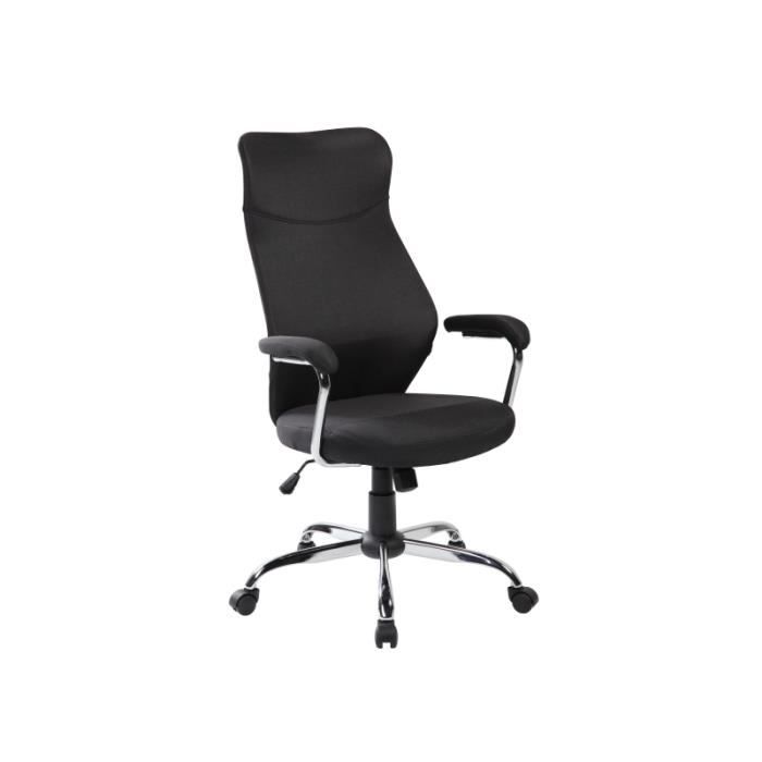 chaise de bureau à roulettes - ac-déco - q319 - réglable en hauteur - avec accoudoirs - noir