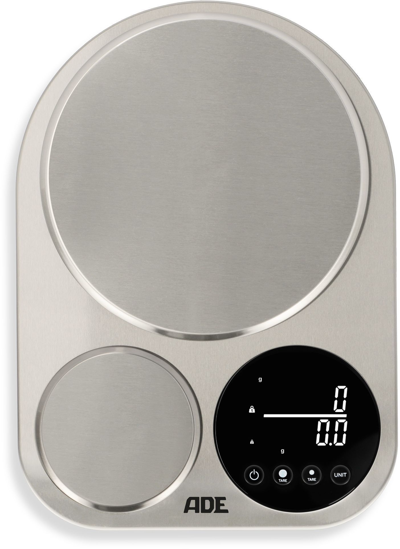 Ade Balance de cuisine Isabella double plateau acier inox 23 x 16,5 cm Gris - vue 1