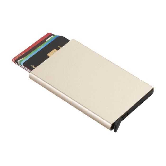 Porte-Cartes De Visite Aluminium RFID - Protection Contre Le Vol - Pour Hommes Et Femmes - 20-25 Cartes Capacité