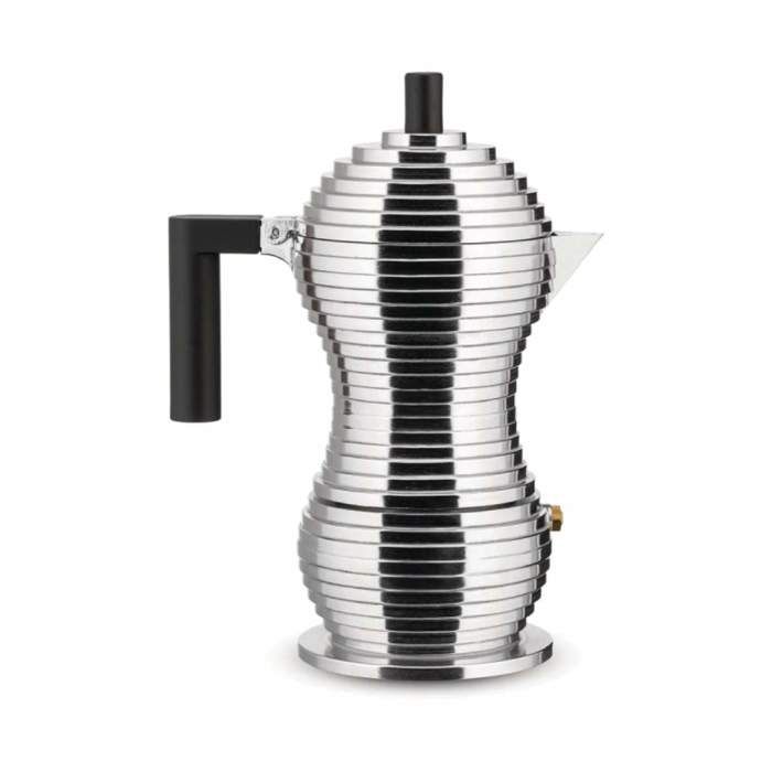 Cafetière expresso - Alessi - MDL02-6 B - Acier-Noir - 6 tasses - 30 cl