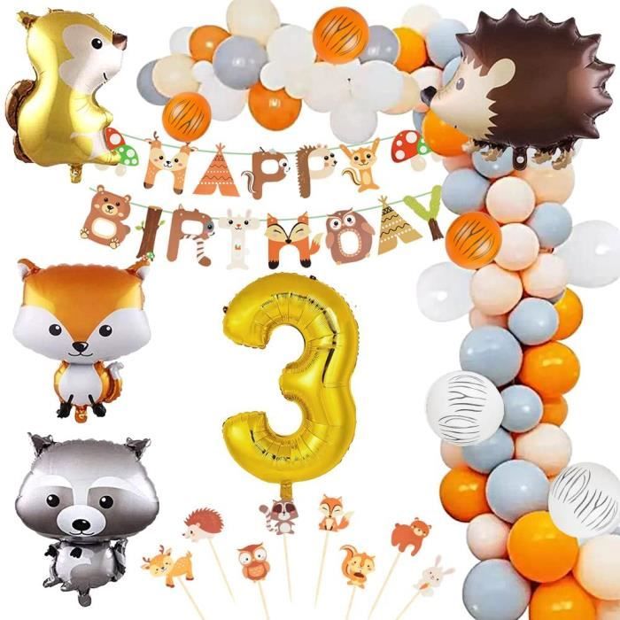 Decoration Anniversaire Garcon 3 Ans Deco Anniversaire Animaux De La Foret Joyeux Anniversaire Banniere Ballon Chiffre 3 Feuil 504 Cdiscount Maison Decoration Anniversaire Garcon 3 Ans Deco Anniversaire Animaux De La Foret Joyeux Anniversaire Banniere Ballon Chiffre 3 Feuil 504 Cdiscount Maison