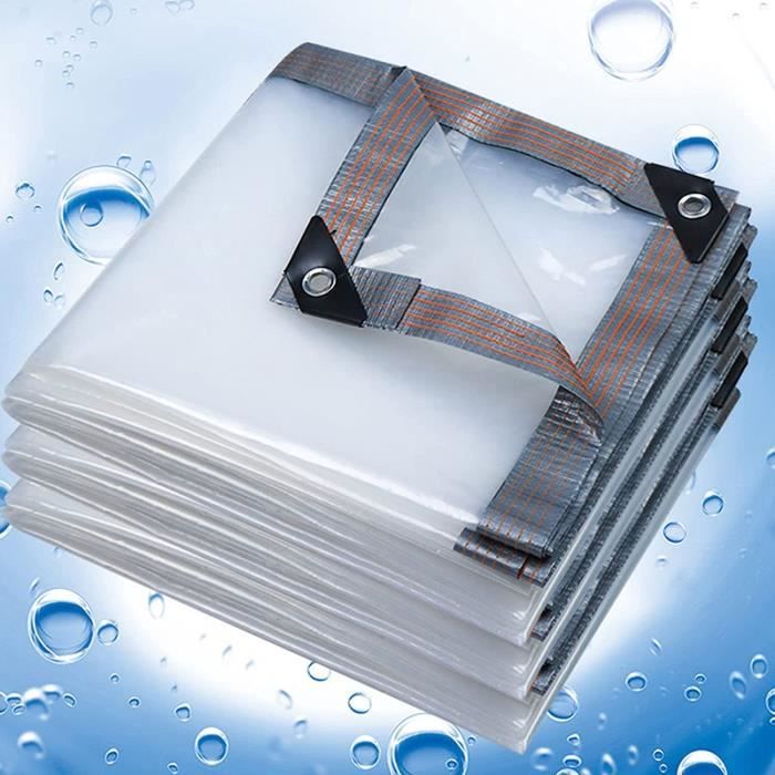 Bâche Imperméable Transparente Avec Porte Zippée, Bâche