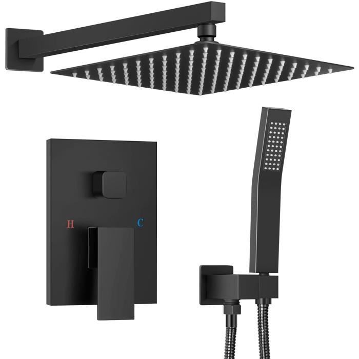 Colonne de Douche Encastrée,Ensemble de Douche Encastré,Douche Encastrable Set Chromé,Kit Douche