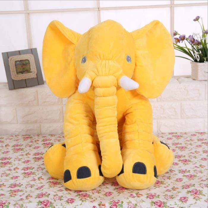 Bebe L Elephant Dormir Poupee Peluche Oreiller Cadeaux Pour Les Enfants Des Jouets 100 Coton Jaune Cdiscount Maison